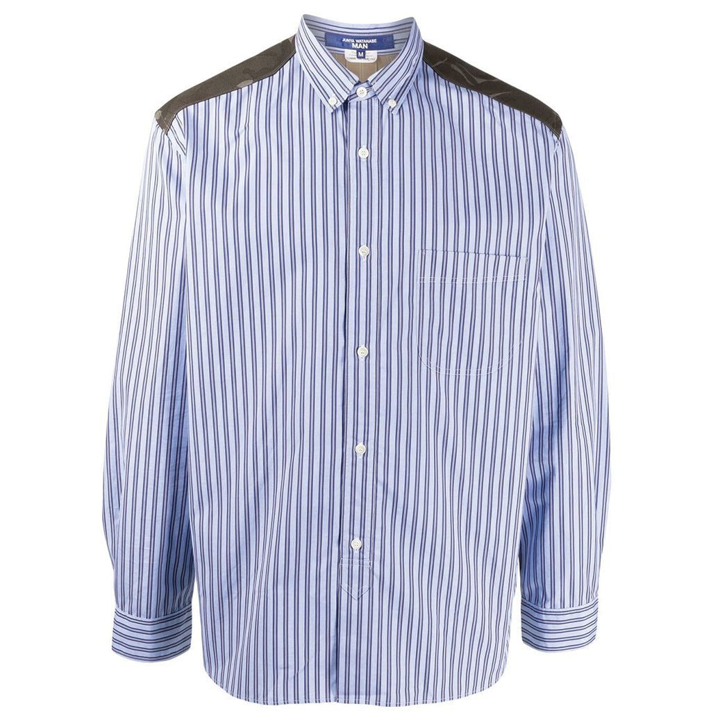JUNYA WATANABE MAN Striped Shirt With Camo Patch