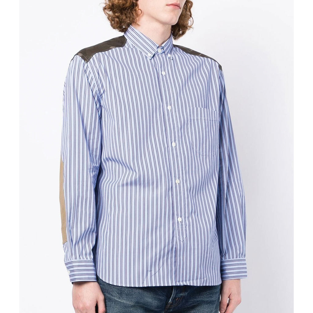 JUNYA WATANABE MAN Striped Shirt With Camo Patch