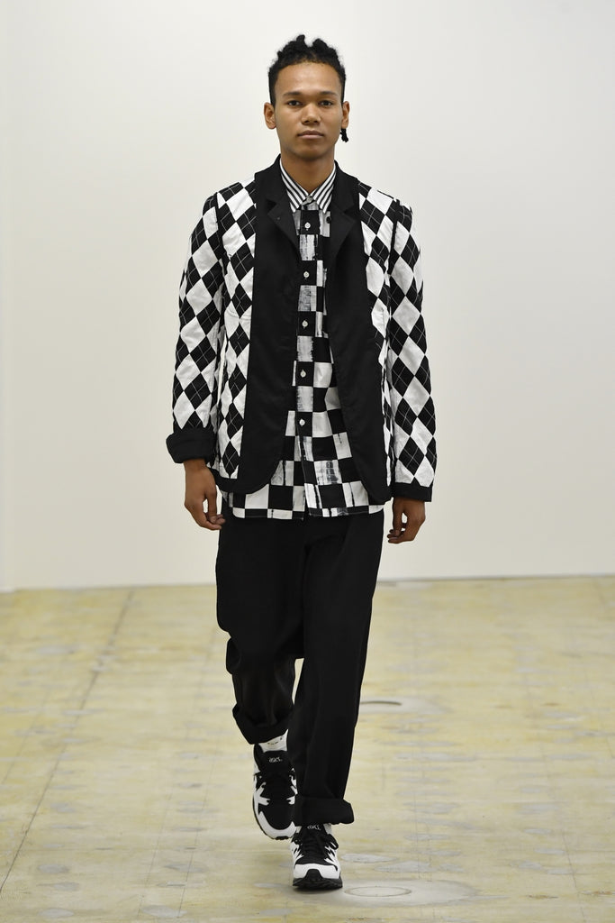 COMME des GARCONS SHIRT Reversible Jacket Rhombus Pattern Black White