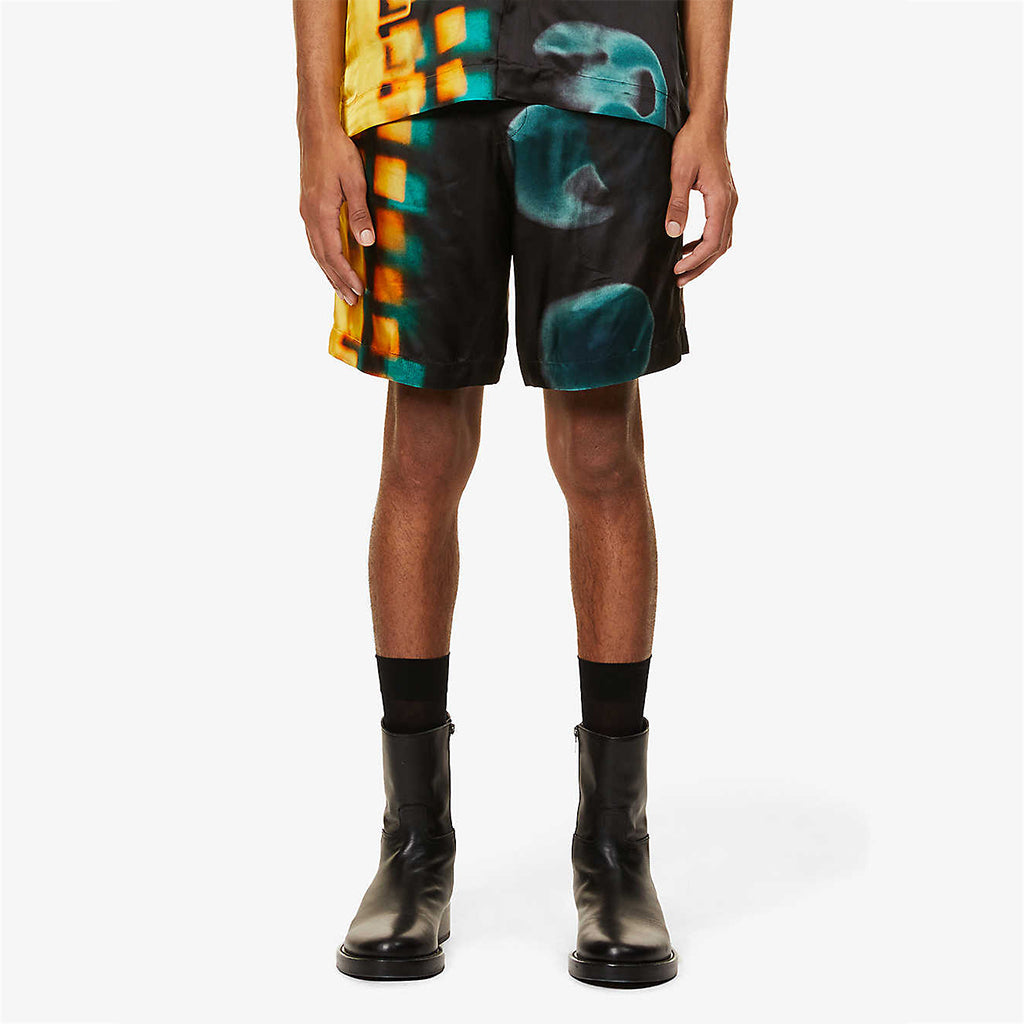 Dries van Noten Len Lye Print Piperi Shorts Yellow