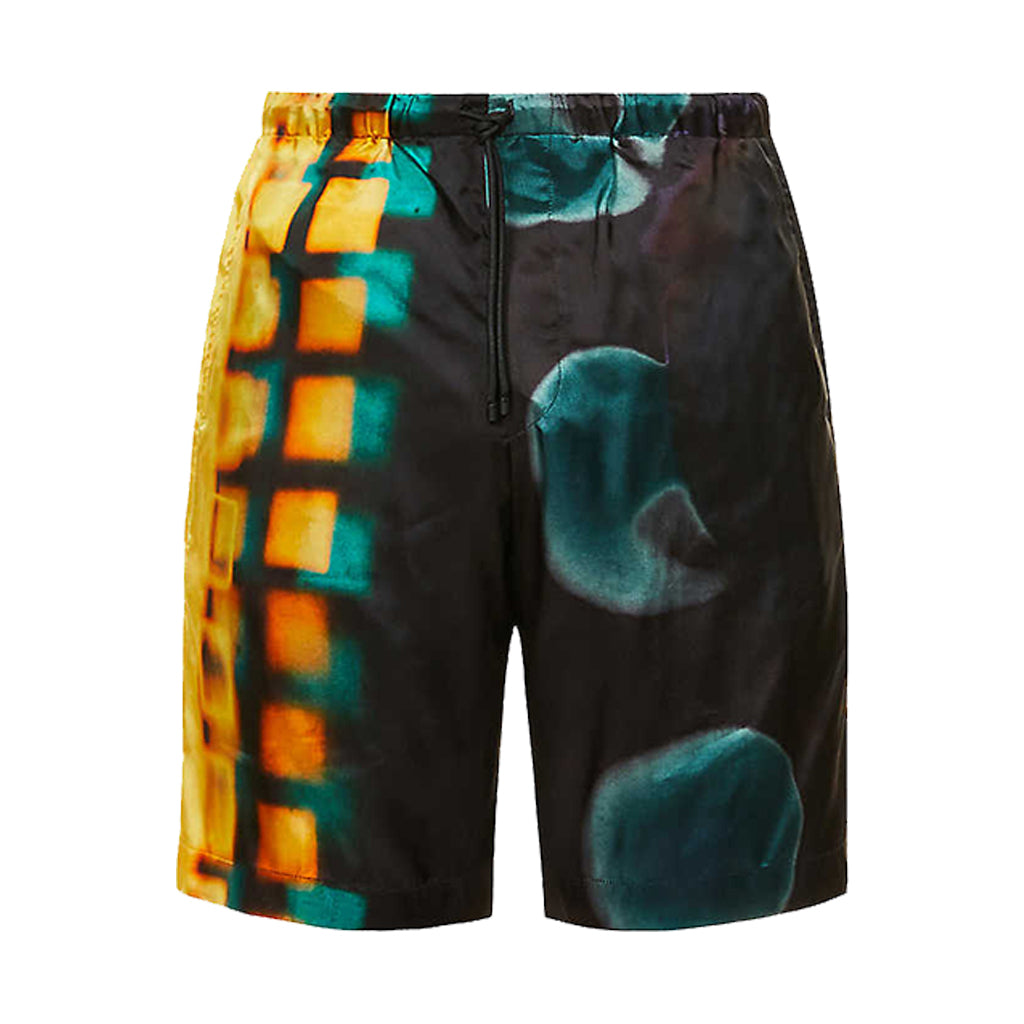 Dries van Noten Len Lye Print Piperi Shorts Yellow