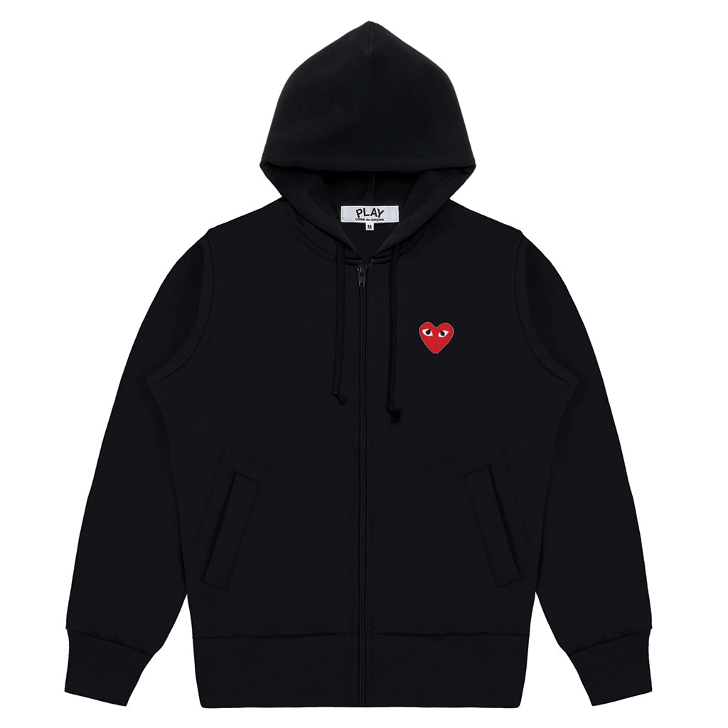 COMME des GARCONS PLAY Hooded Zip-Up Sweatshirt Black