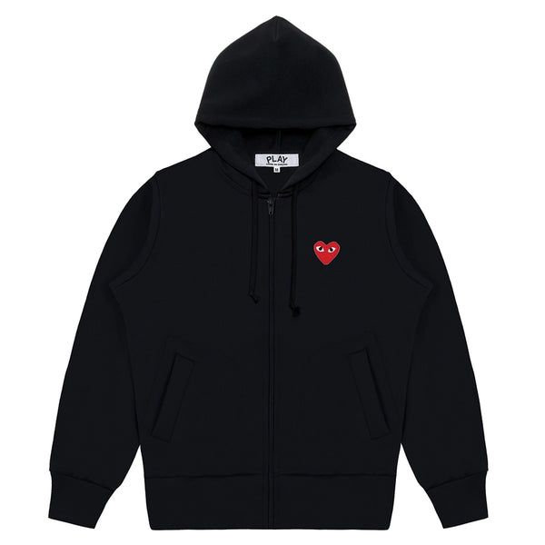 COMME des GARCONS PLAY Hooded Zip-Up Sweatshirt Black