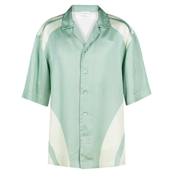 Dries van Noten Cassi Flower/ Bird Printed Shirt Mint Green