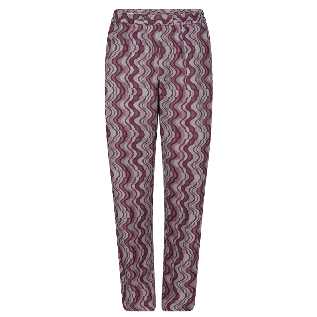 Dries van Noten Parkino Layered Wave Printed Pants Purple 241-020937-8098