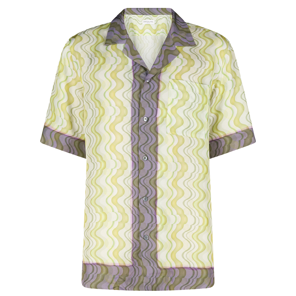 Dries van Noten Carltone Short Sleeve Shirt Lime 241-020725-8099