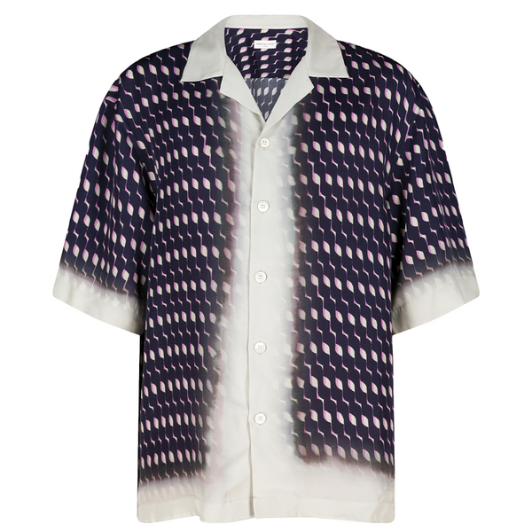 Dries van Noten Cassi Short Sleeve Shirt Navy 241-020726-8101