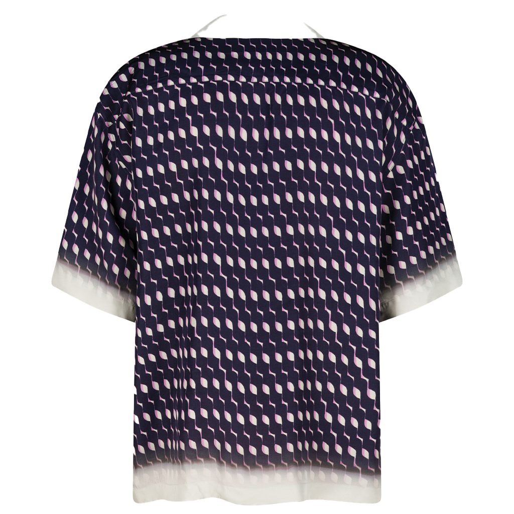 Dries van Noten Cassi Short Sleeve Shirt Navy 241-020726-8101
