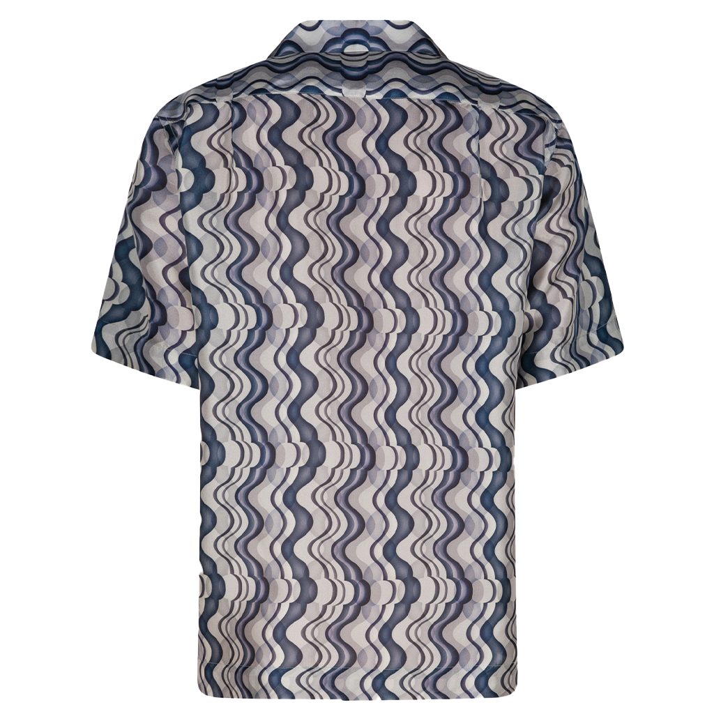 Dries van Noten Carltone Short Sleeve Shirt Blue 241-020725-8161