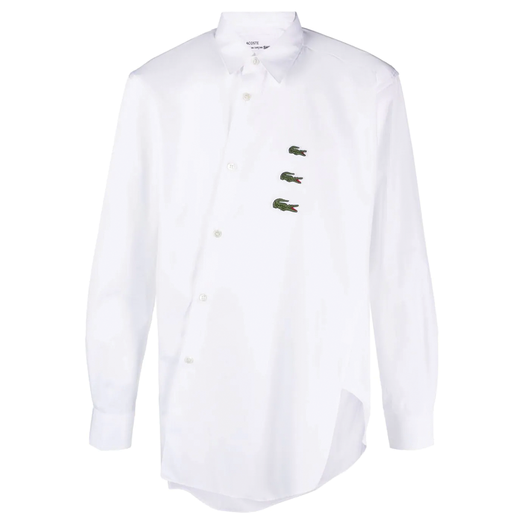 COMME des GARCONS SHIRT x Lacoste Asymmetrical Shirt White FL-B002-W23