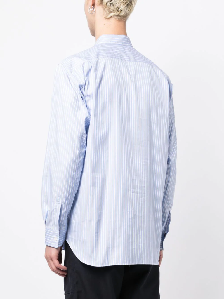 Asymmetric Striped Panelled Shirt