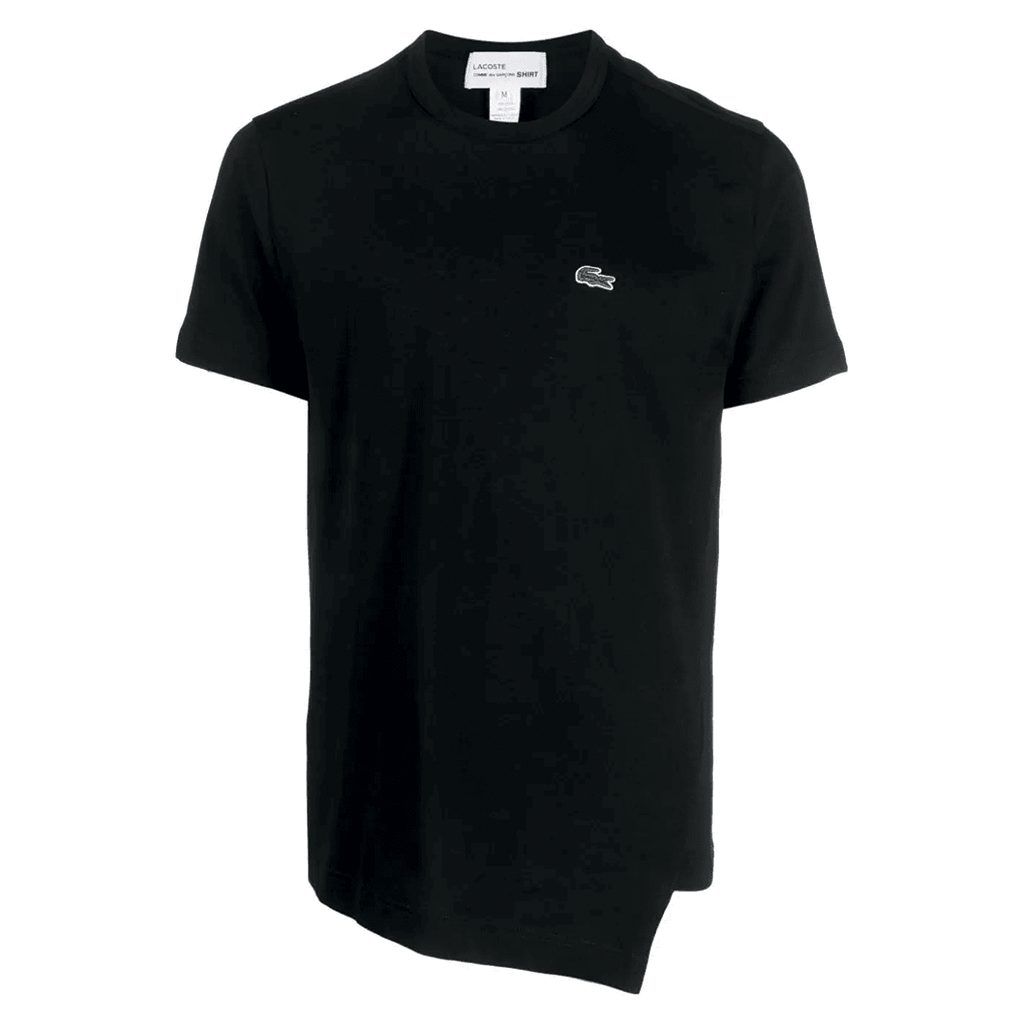 COMME des GARCONS SHIRT x Lacoste Asymmetrical T-Shirt Black FL-T014-W23