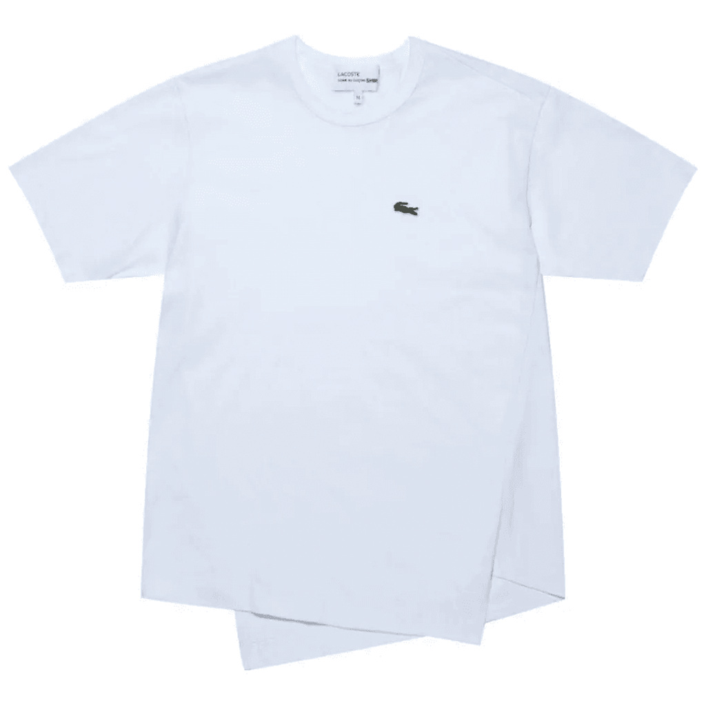 COMME des GARCONS SHIRT x Lacoste Asymmetrical T-Shirt White FL-T014-W23