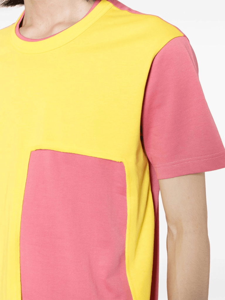 Cut-Out Panelled T-Shirt Pink / Yellow