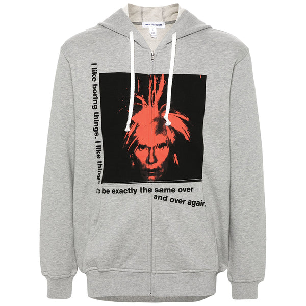 COMME des GARCONS SHIRT Andy Warhol Artwork Zip-Up Hooded Sweatshirt FM-T001-SS24