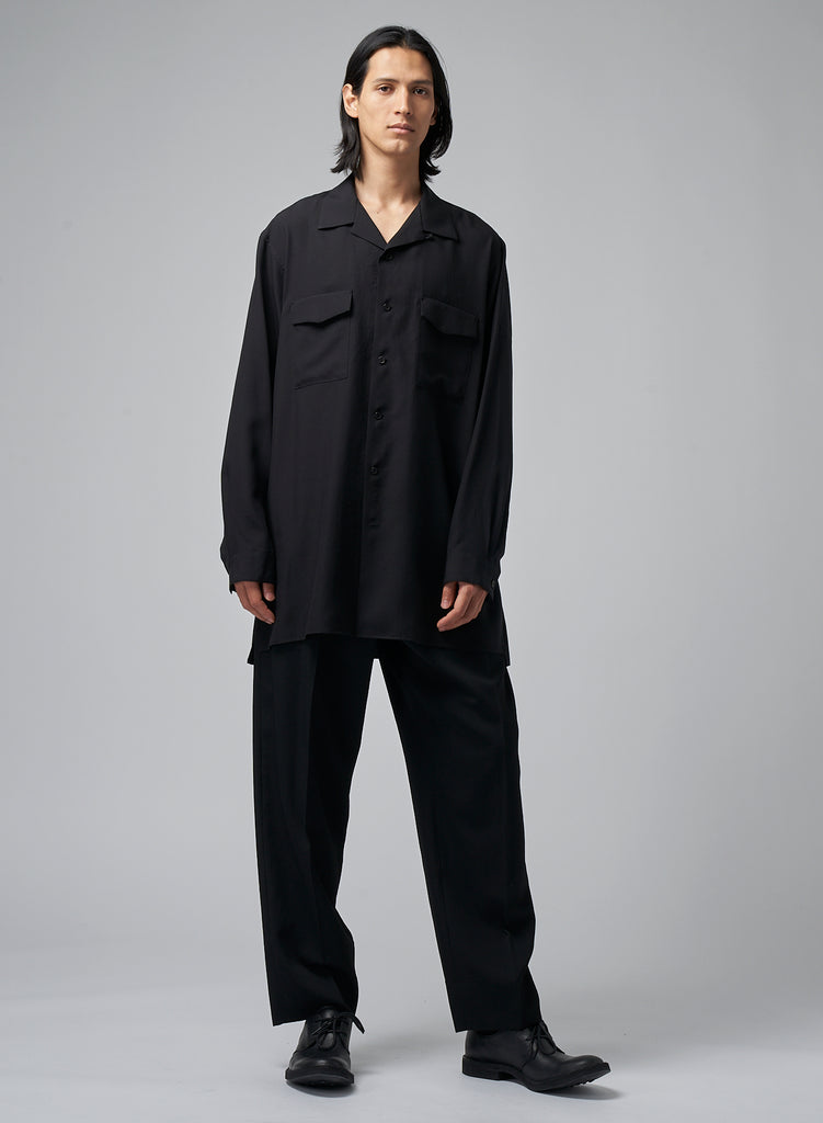 Yohji Yamamoto POUR HOMME Open Collar Shirt Cellulose HJ-B91-250-2-04