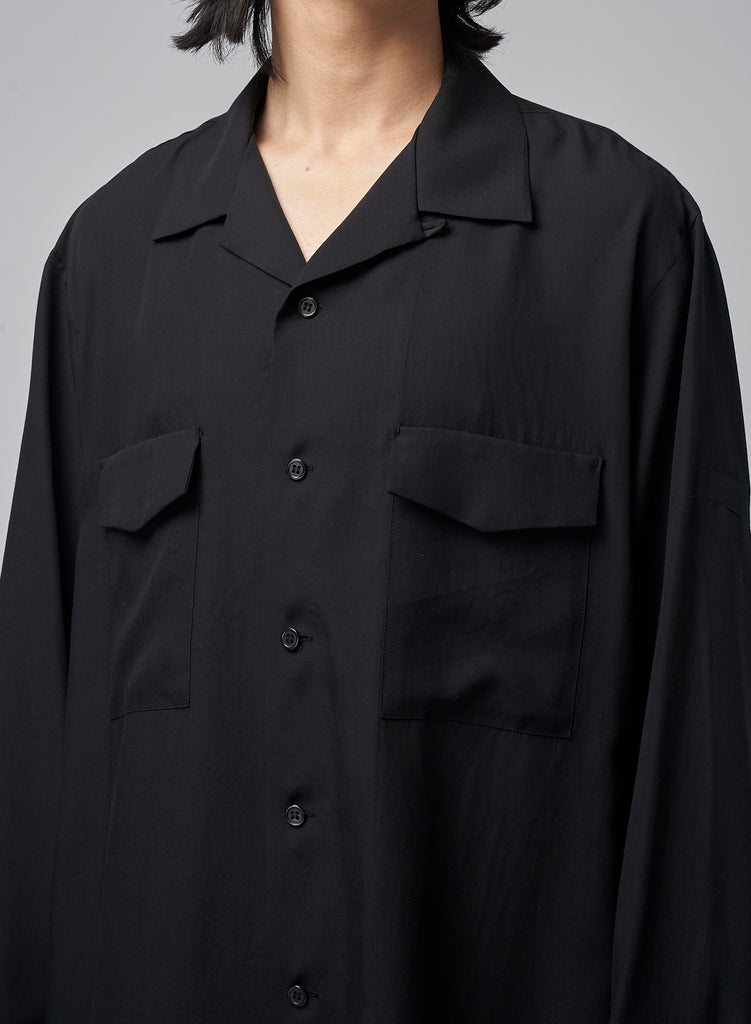 Yohji Yamamoto POUR HOMME Open Collar Shirt Cellulose HJ-B91-250-2-04