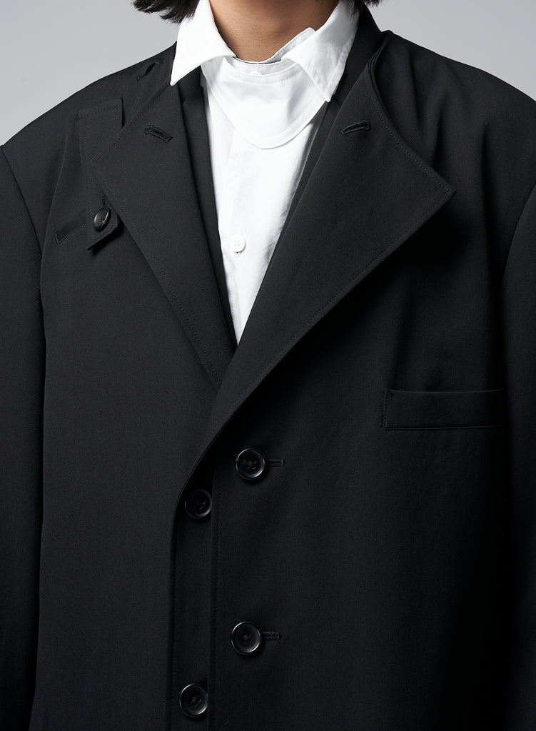 Yohji Yamamoto POUR HOMME Double Left Panel Stand Collar Coat HJ-C14-100-2-03