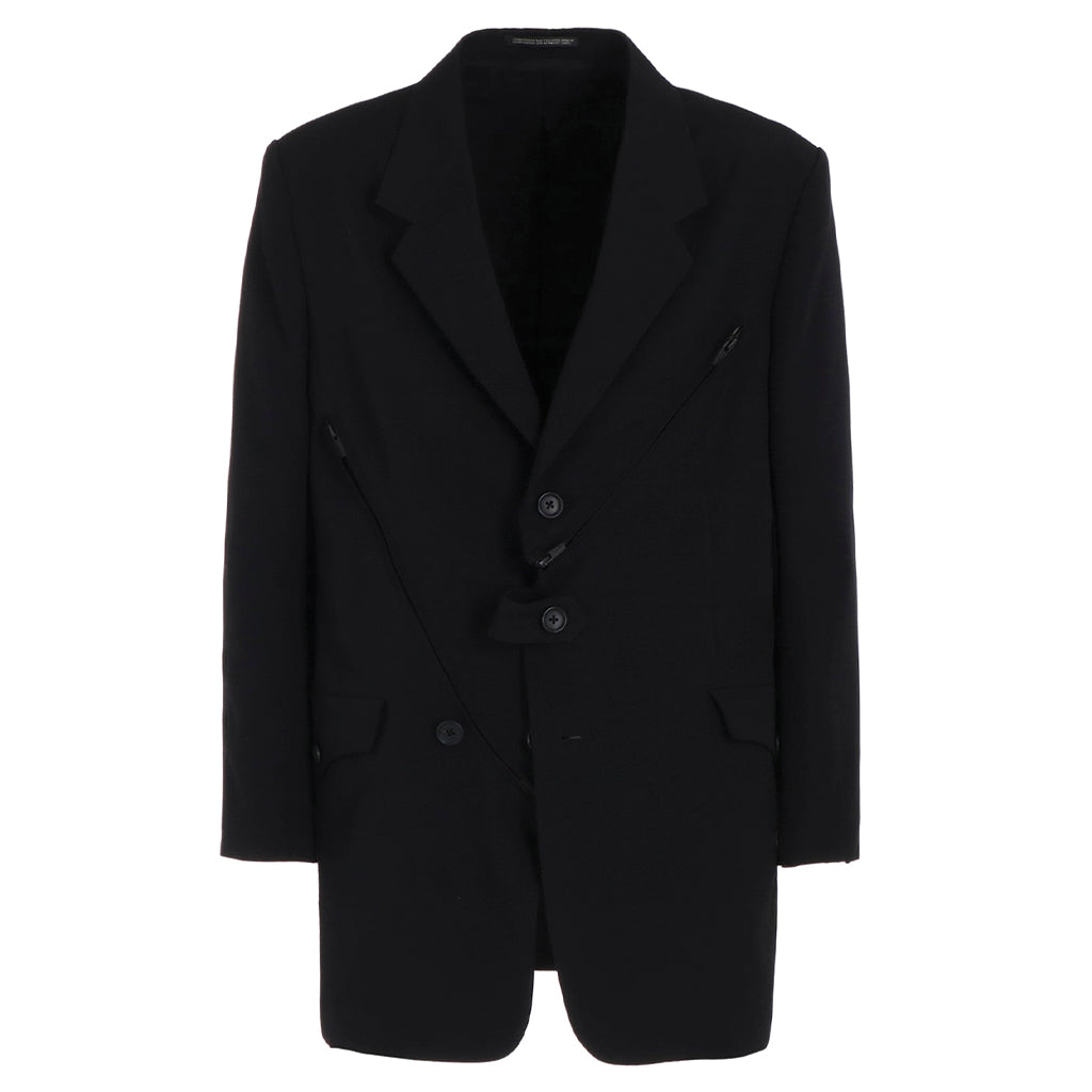 Yohji Yamamoto POUR HOMME Zip Detail Paneled Jacket Wool