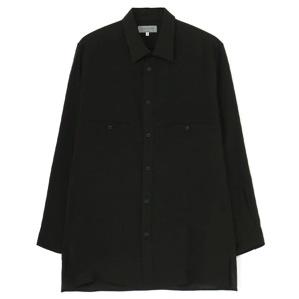 Yohji Yamamoto POUR HOMME R-Spare Color Chest Switching Shirt Black HS-B07-200-01