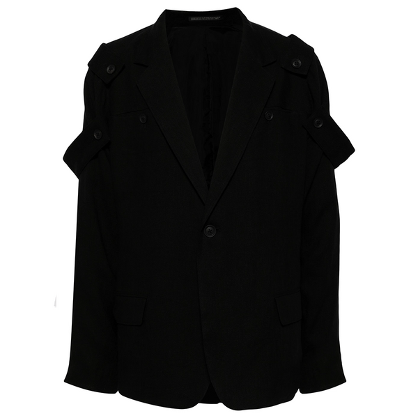 K-Single Button Shoulder Epaulet Jacket