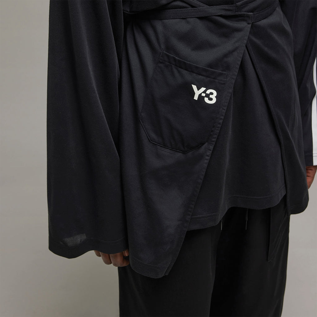 adidas Y-3 Yohji Yamamoto Women's Sail Closure Longsleeve Black IQ2190