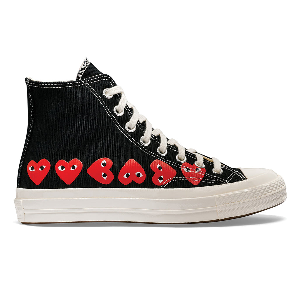 COMME des GARCONS PLAY x Converse Chuck Taylor All Star '70 Multi Red Heart High Black