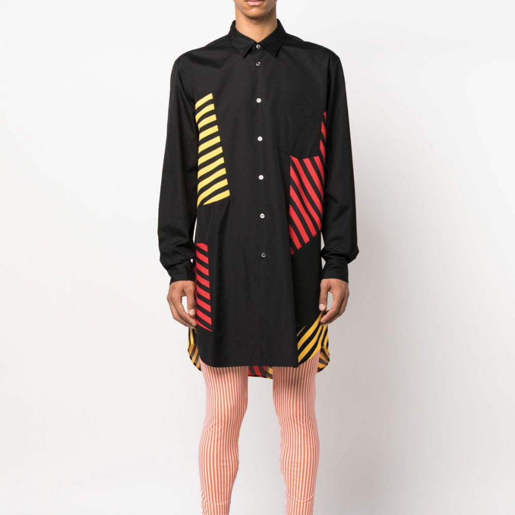 COMME des GARCONS Homme Plus Striped Patch Shirt Black PK-B008-051-1