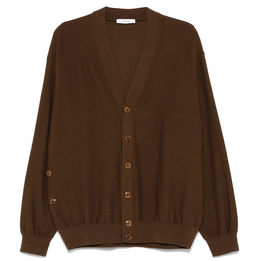 Lemaire Relaxed Twisted Cardigan Hazelnut Brown – T0K10 Lemaire Relaxed Twisted Cardigan Hazelnut Brown – T0K10