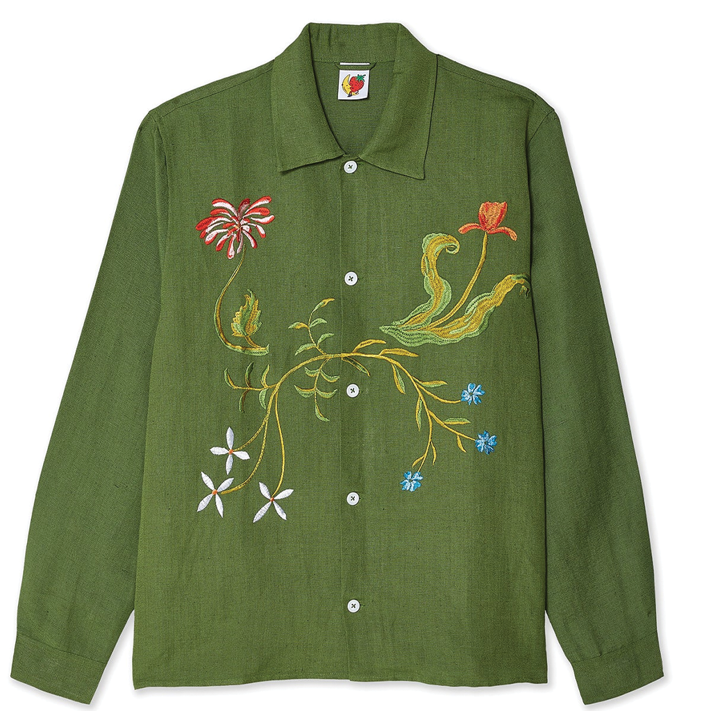 Sky High Farm Garden Embroidered Shirt Green SALE – T0K10