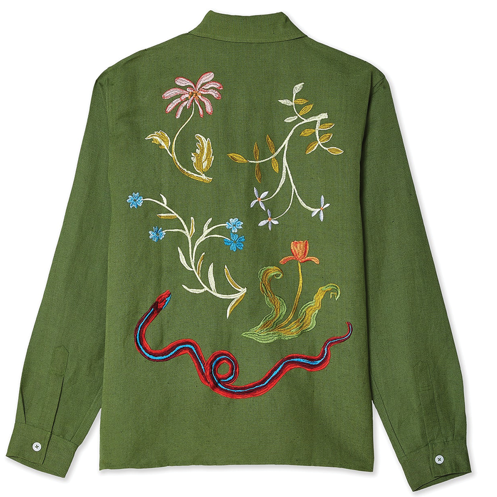 Sky High Farm Garden Embroidered Shirt Green