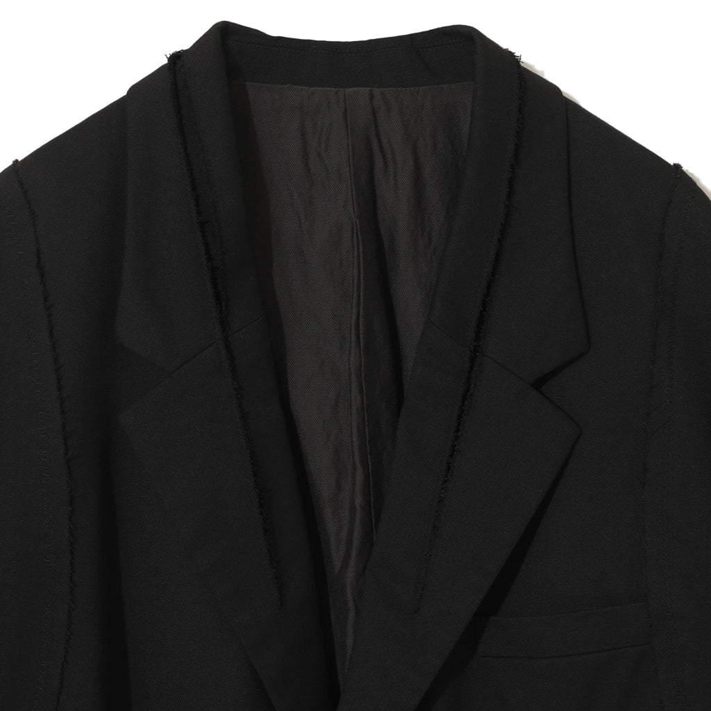 Asymmetrical Button Jacket Black