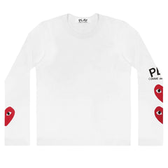 COMME des GARCONS PLAY 3 Heart Longsleeve White SALE T0K10