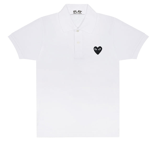COMME des GARCONS PLAY Polo Shirt Black Heart White