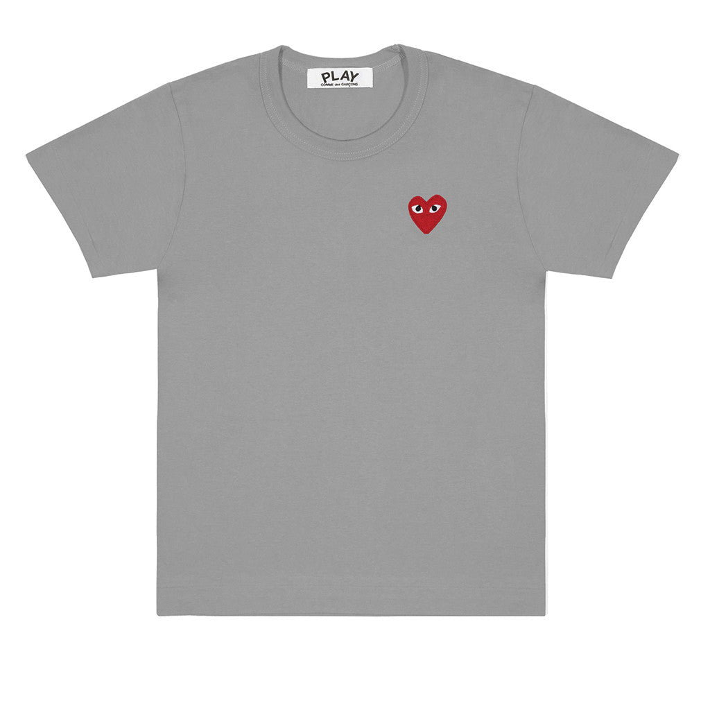 COMME des GARCONS PLAY Colour Series Red Heart T-Shirt Grey