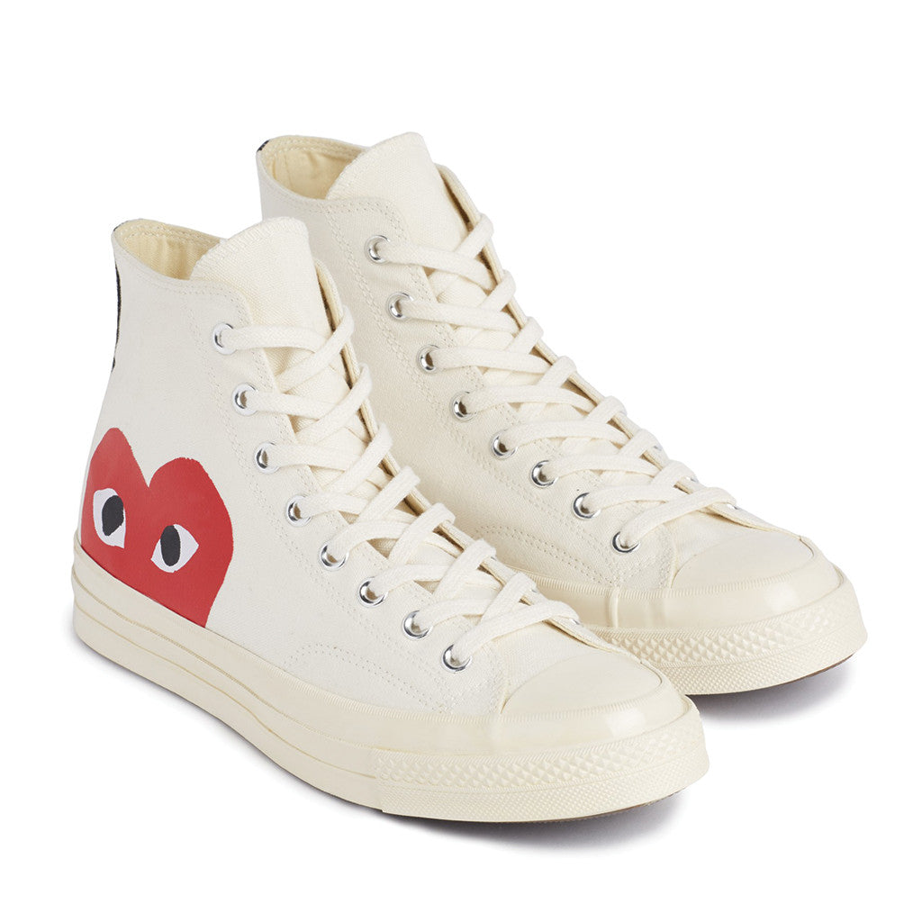 Lui rundvlees Lao COMME des GARCONS PLAY x Converse Chuck Taylor All Star '70 High White –  T0K10