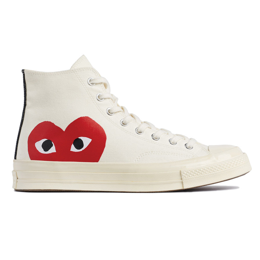 Lui rundvlees Lao COMME des GARCONS PLAY x Converse Chuck Taylor All Star '70 High White –  T0K10