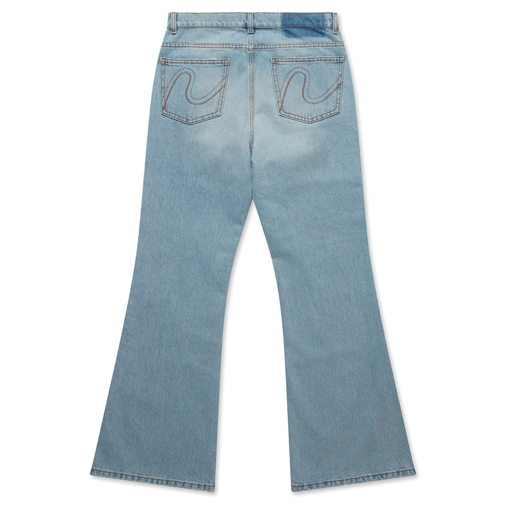 ERL Distressed Flaired Denim Pants ERL05P003