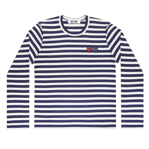 COMME des GARCONS PLAY Double Heart Striped Longsleeve