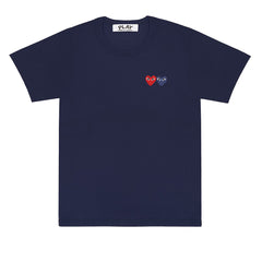 COMME des GARCONS PLAY Double Heart T-Shirt Navy T0K10 Store Rotterdam