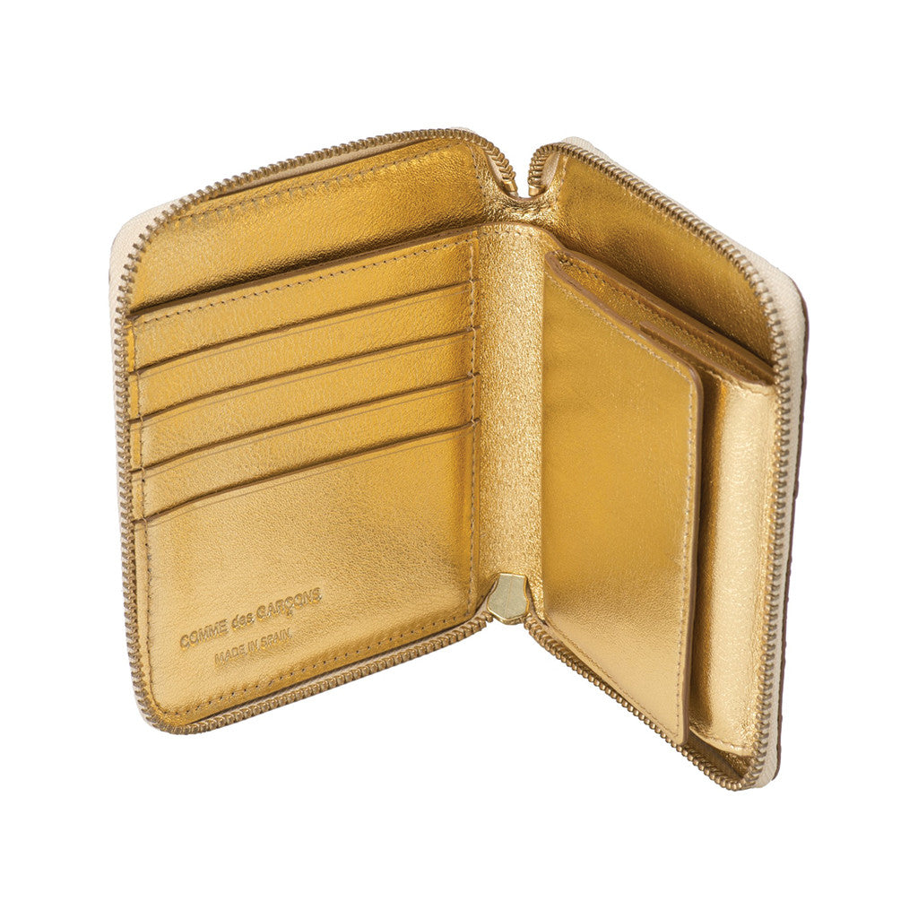 COMME des GARCONS WALLETS Embossed Logotype Gold SA2100EG