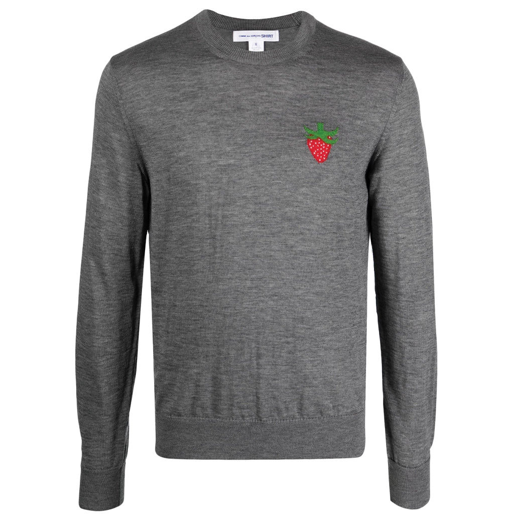 COMME des GARCONS SHIRT Brett Westfall Strawberry Knitted Sweater Grey FK-N016-S23