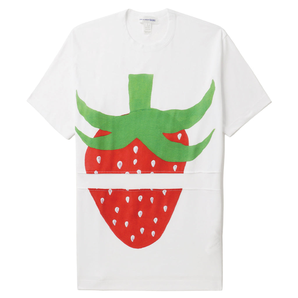 COMME des GARCONS SHIRT Brett Westfall Strawberry T-Shirt White 