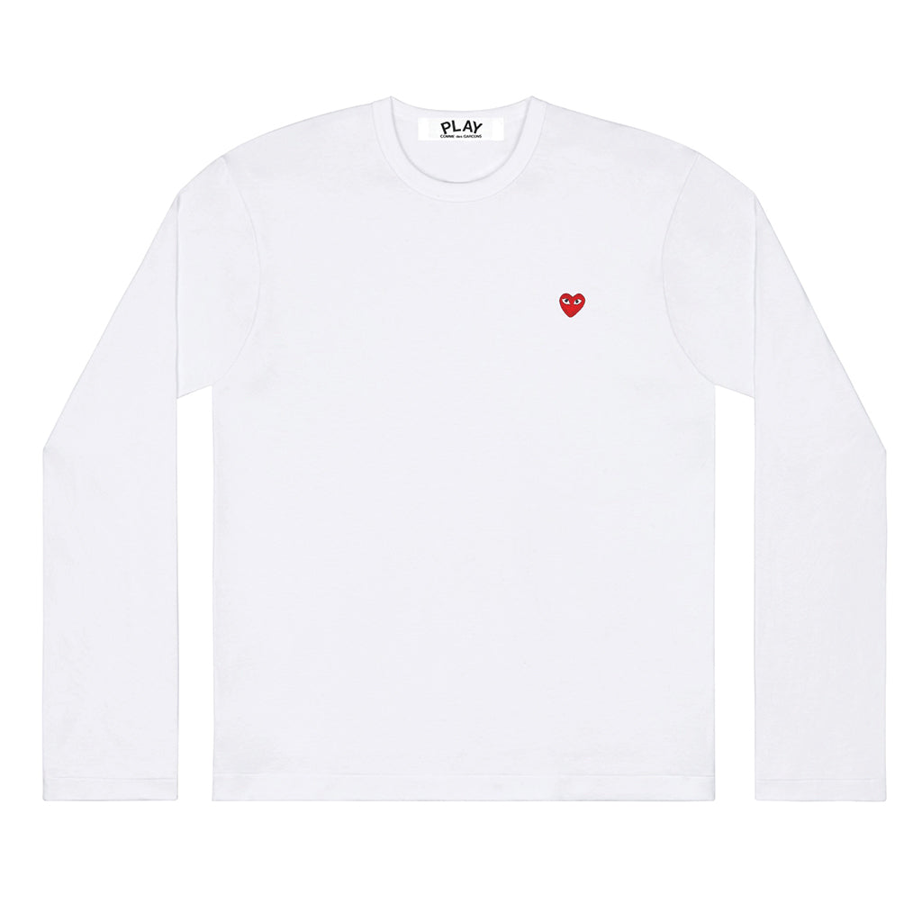 COMME des GARCONS PLAY Little Red Heart Longsleeve White