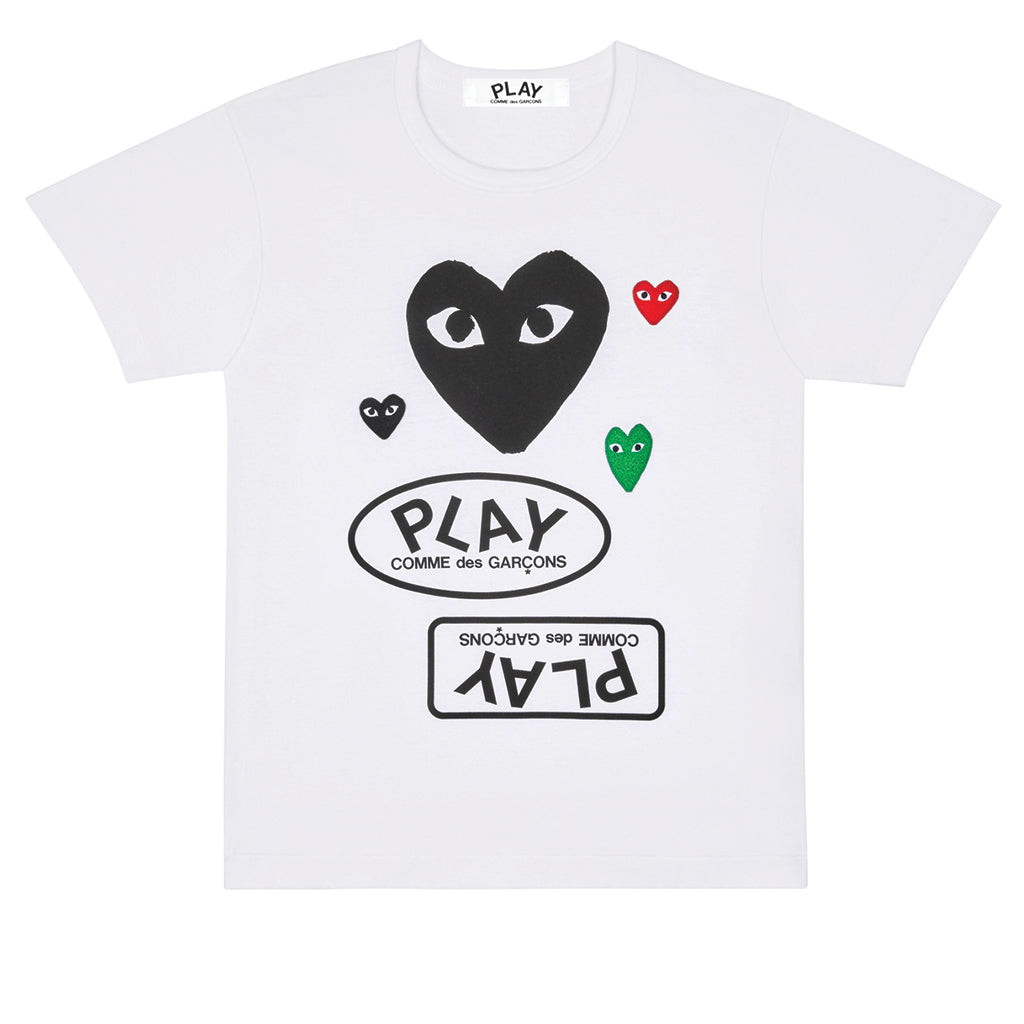 Comme des Garcons Play T-Shirt with Heart Print and Embroidery