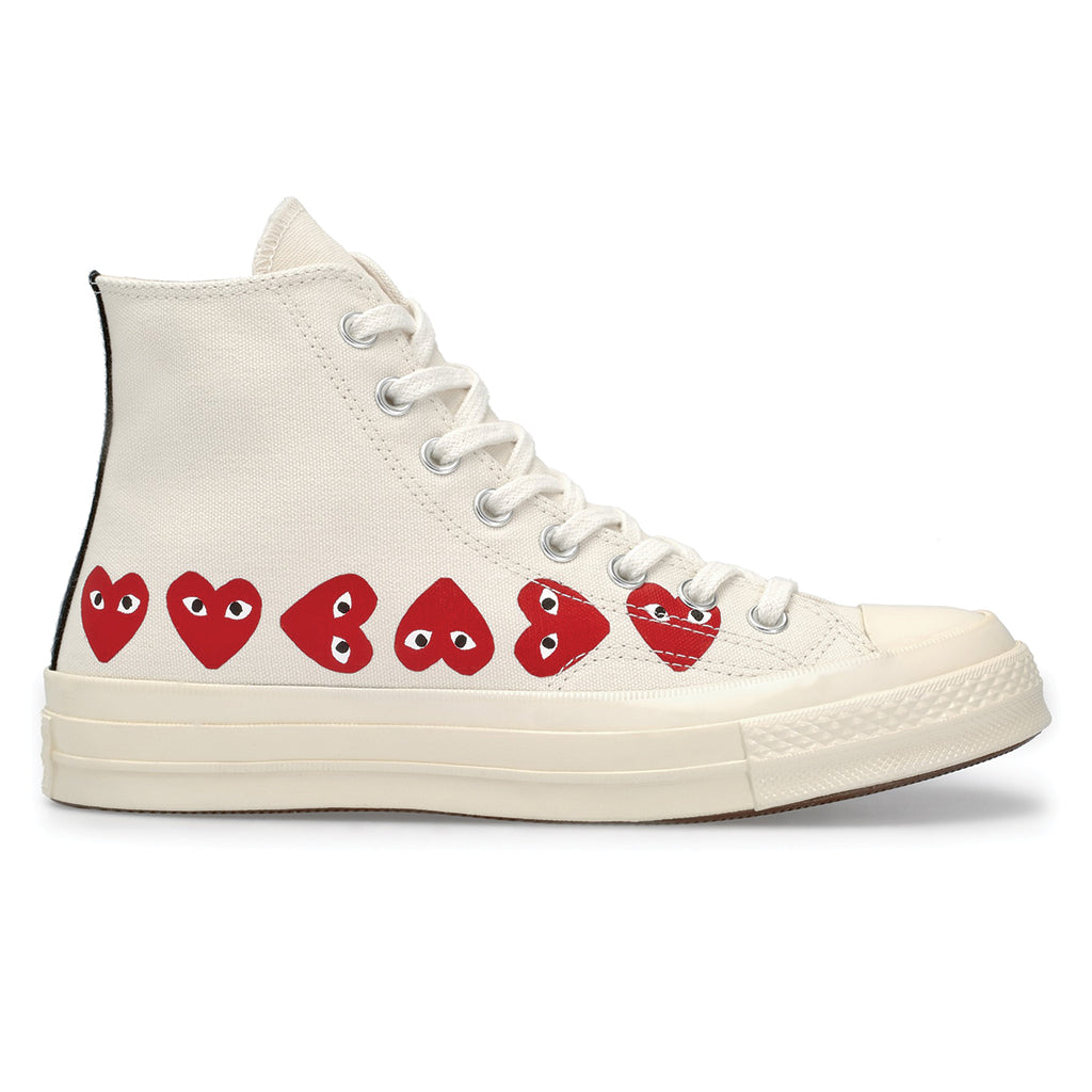 COMME des GARCONS PLAY x Converse Multi Heart Chuck Taylor All Star '70 High White