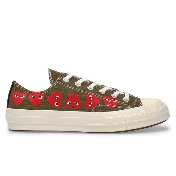 COMME des GARCONS PLAY x Converse Multi Heart Chuck Taylor All Star '70 Low Khaki