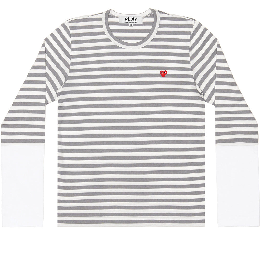 COMME des GARCONS PLAY Pastel Striped Longsleeve Grey / White