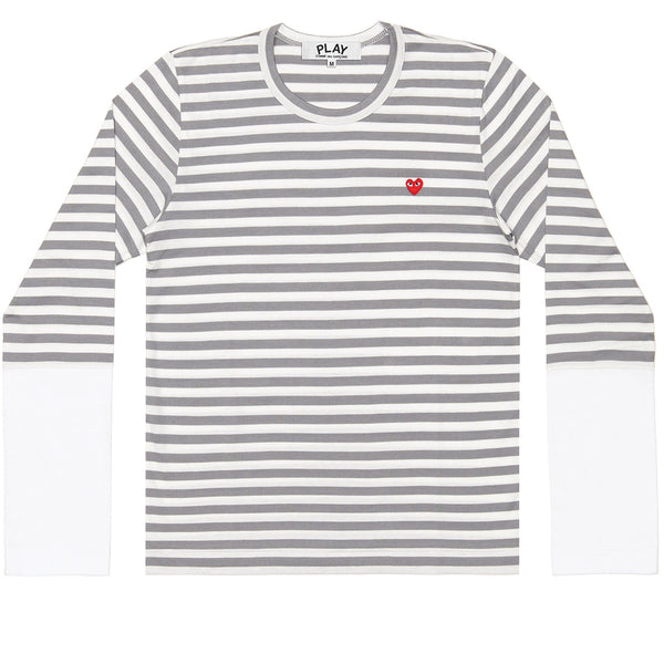 COMME des GARCONS PLAY Pastel Striped Longsleeve Grey / White