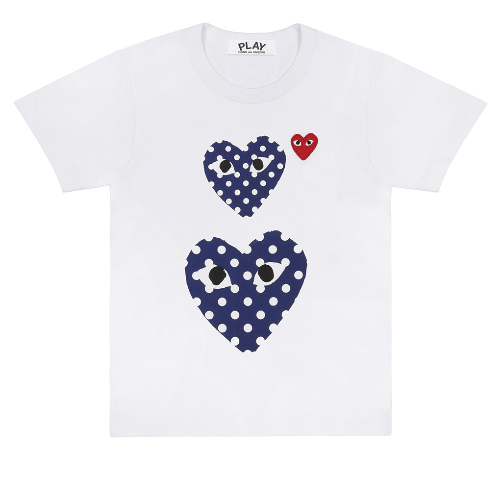 COMME des GARCONS PLAY Polka Dot Double Heart T-Shirt